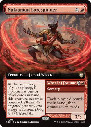 Naktamun Lorespinner // Wheel of Fortune (Extended Art) (081) - Commander: Secrets of Strixhaven