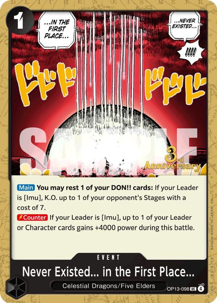 Never Existed... in the First Place... (OP13-098) 3rd Anniversary Tournament Cards