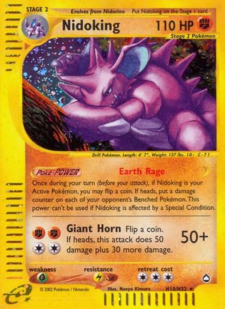 Nidoking (H18) Holofoil - Aquapolis