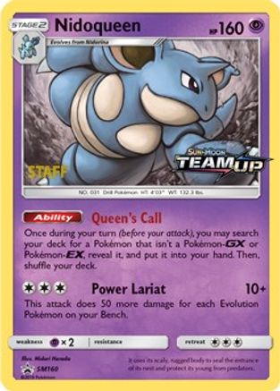 Nidoqueen (Prerelease) [Staff] (SM160) Holofoil - Black Star Promos