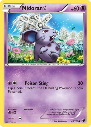 Nidoran F (40) Reverse Holofoil - Plasma Freeze