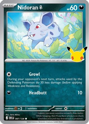 Nidoran F (87) Holofoil - 30th Celebration