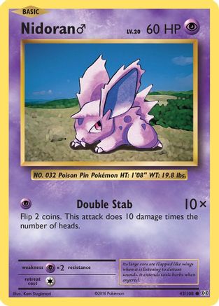 Nidoran M (43) Reverse Holofoil - Evolutions