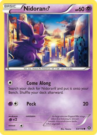 Nidoran M (43) Reverse Holofoil - Steam Siege