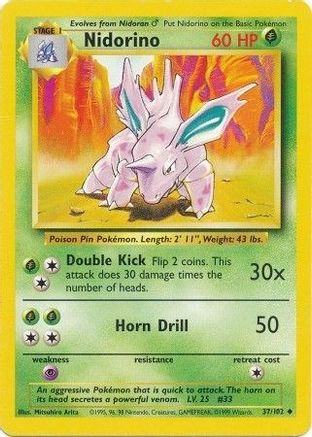 Nidorino (37) - Base Set