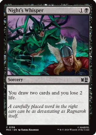 Night's Whisper (158) Surge Foil - Commander: Marvel Super Heroes