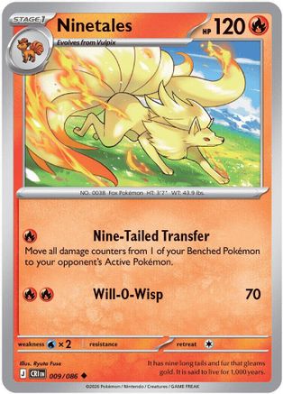 Ninetales (9) Reverse Holofoil - Chaos Rising