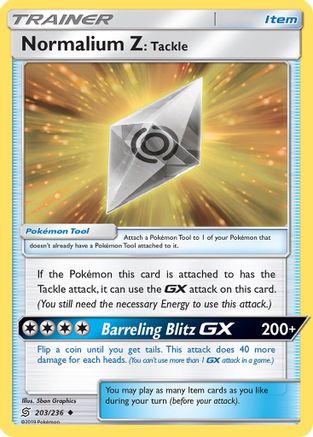 Normalium Z: Tackle (203) Reverse Holofoil - Unified Minds