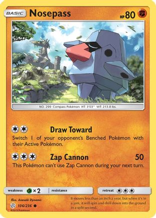 Nosepass (106) Reverse Holofoil - Cosmic Eclipse