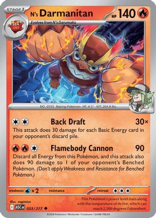 N's Darmanitan (33) Reverse Holofoil - Ascended Heroes