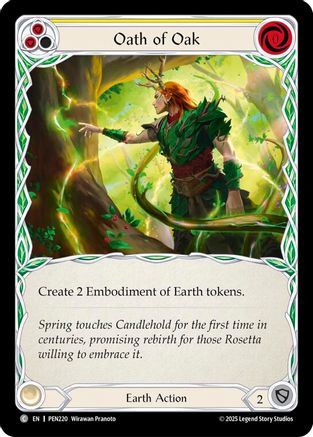 Oath Of Oak (Yellow) (PEN220) Rainbow Foil - Compendium of Rathe