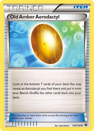 Old Amber Aerodactyl (106) Reverse Holofoil - Fates Collide