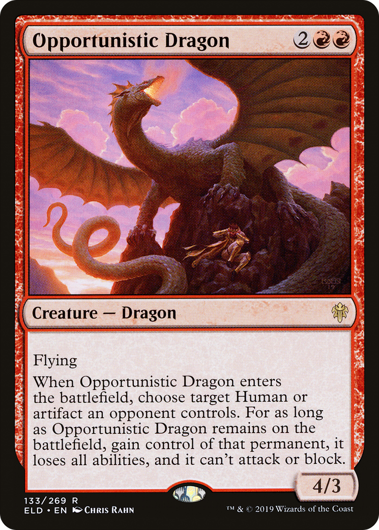 Opportunistic Dragon (133) - Throne of Eldraine Foil
