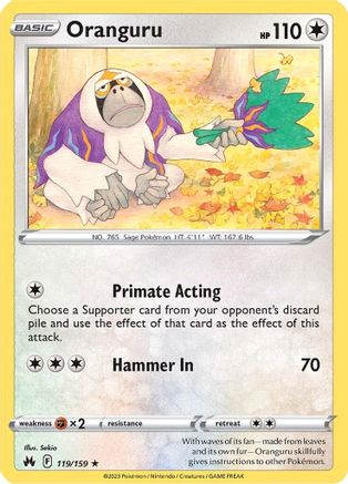 Oranguru (119) Reverse Holofoil - Crown Zenith