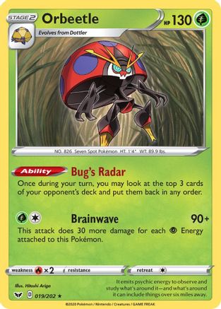 Orbeetle (19) Reverse Holofoil - Sword & Shield