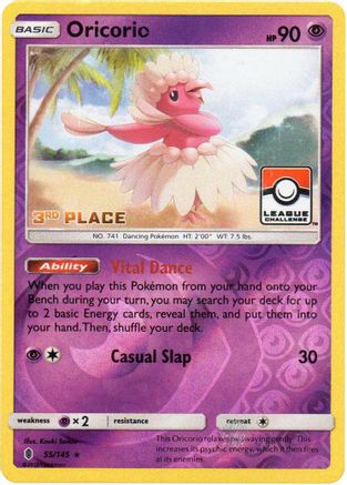Oricorio (League Challenge) [3rd Place] (55) Reverse Holofoil - League & Championship Cards