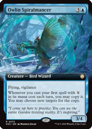 Owlin Spiralmancer (Extended Art) (072) - Commander: Secrets of Strixhaven