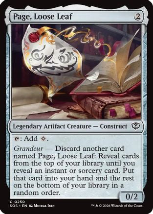 Page, Loose Leaf (250) Foil - Secrets of Strixhaven