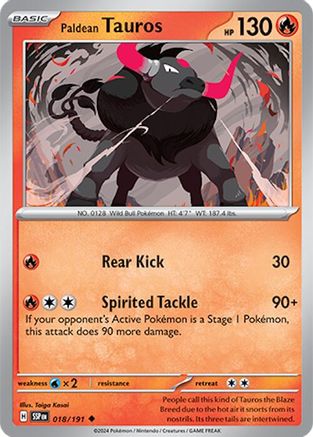 Paldean Tauros (18) Reverse Holofoil - Surging Sparks