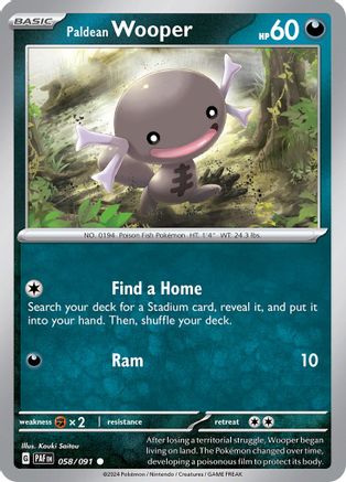 Paldean Wooper (58) - Paldean Fates