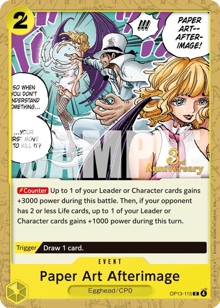 Paper Art Afterimage (OP13-115) 3rd Anniversary Tournament Cards