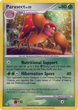 Parasect (5) Holofoil - Trading Card Game Classic