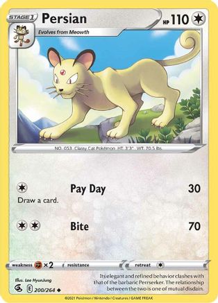 Persian (200) Reverse Holofoil - Fusion Strike