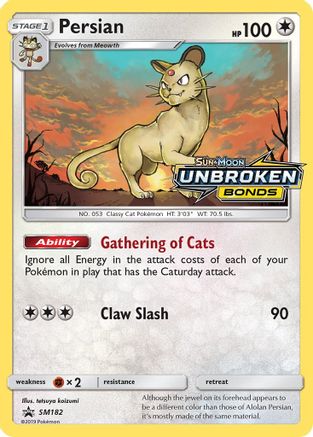 Persian (Prerelease) (SM182) Holofoil - Black Star Promos