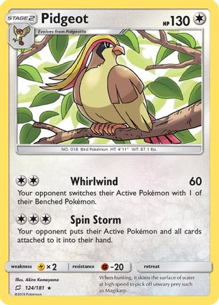 Pidgeot (124) Reverse Holofoil - Team Up