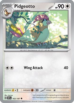 Pidgeotto (163) Reverse Holofoil - Obsidian Flames
