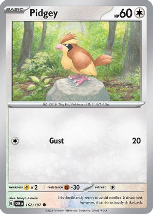 Pidgey (162) Reverse Holofoil - Obsidian Flames