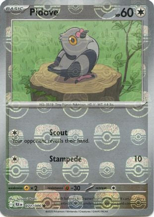 Pidove (Master Ball Pattern) (71) Reverse Holofoil - Black Bolt
