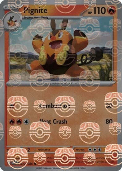 Pignite (Master Ball Pattern) (12) Reverse Holofoil - White Flare