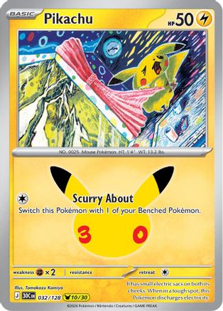 Pikachu (32) Holofoil - 30th Celebration