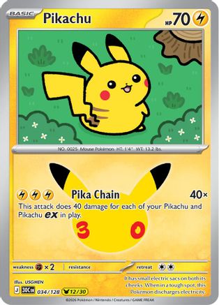 Pikachu (34) Holofoil - 30th Celebration
