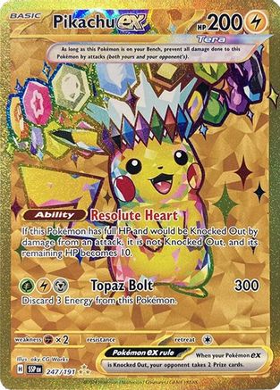 Pikachu ex (Gold) (247) Holofoil - Surging Sparks