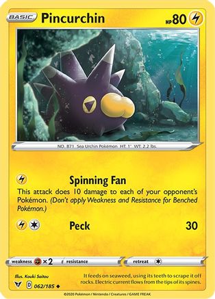 Pincurchin (62) Reverse Holofoil - Vivid Voltage