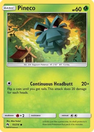 Pineco (15) Reverse Holofoil - Lost Thunder