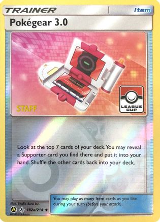 Pokegear 3.0 (League Cup) [Staff] (182a) Reverse Holofoil - League & Championship Cards