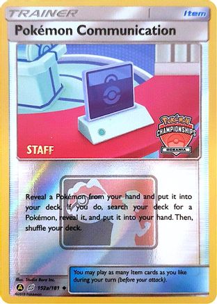 Pokemon Communication (Oceania Championships) [Staff] (152a) Reverse Holofoil - Team Up