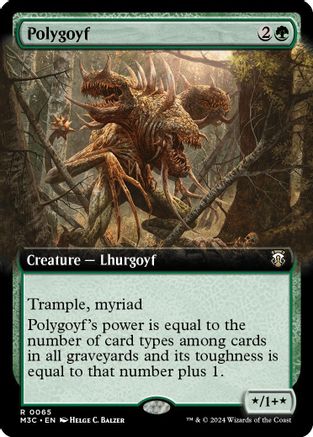 Polygoyf (Extended Art) (065) Ripple Foil - Commander: Modern Horizons 3