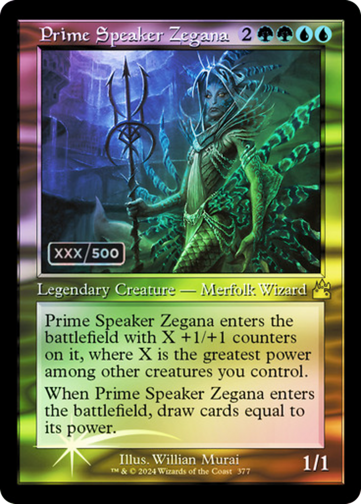 Prime Speaker Zegana (Retro) (Serial Numbered) (377) Foil - Ravnica Remastered