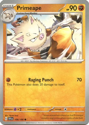 Primeape (108) Reverse Holofoil - Scarlet & Violet