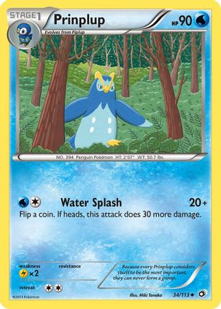 Prinplup (34) Reverse Holofoil - Legendary Treasures