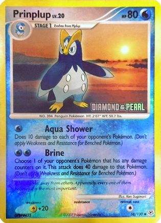 Prinplup (Diamond & Pearl) (58) Holofoil - Burger King Promos