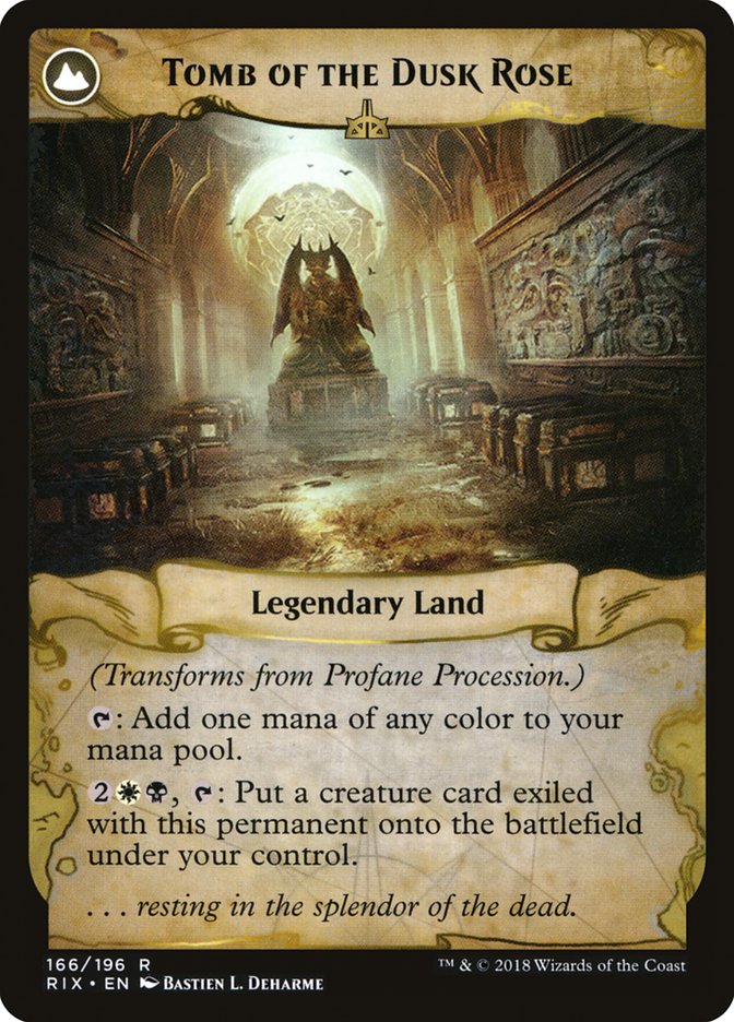 Profane Procession // Tomb of the Dusk Rose (166) - Rivals of Ixalan Foil