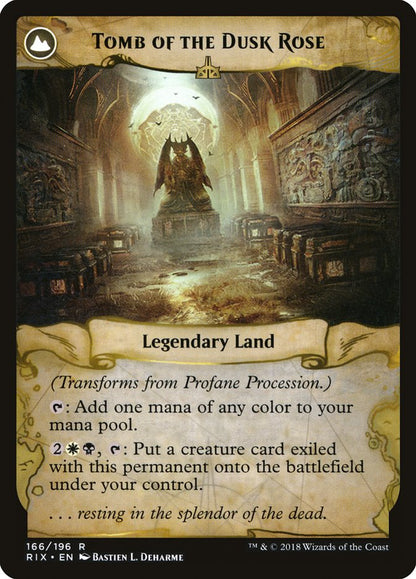 Profane Procession // Tomb of the Dusk Rose (166) - Rivals of Ixalan Foil