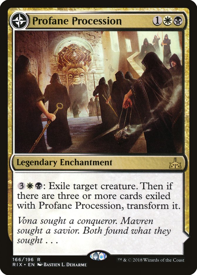 Profane Procession // Tomb of the Dusk Rose (166) - Rivals of Ixalan Foil
