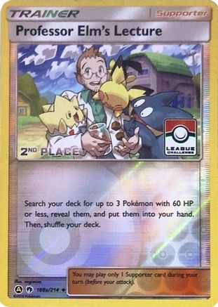 Professor Elm's Lecture (League Challenge) [2nd Place] (188a) Reverse Holofoil - League & Championship Cards