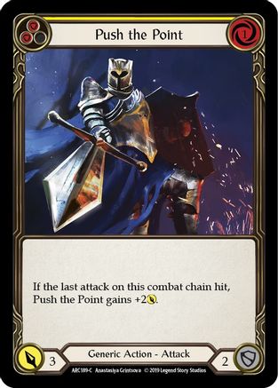 Push the Point (Yellow) (ARC189) (1st Edition) Rainbow Foil - Arcane Rising